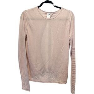 NWOT Victoria Secret Women's Pale Pink Long Sleeve Top Open Back - Size Medium